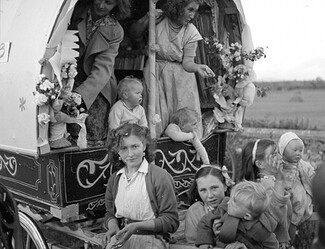 Travellers decorated caravan