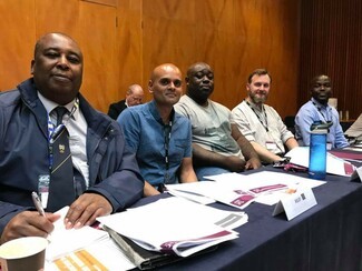 Fighting racism for the train drivers union - Traveller Roger Galloway-Smith with his colleagues from the Black and Ethnic Minority ASLEF Committee.