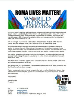World Roma Federation letter