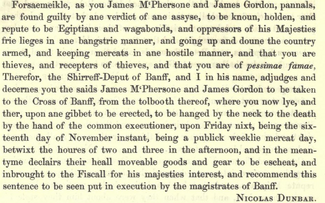 Sentenced to death: the verdict in the original manuscript account of James Macphersons trial