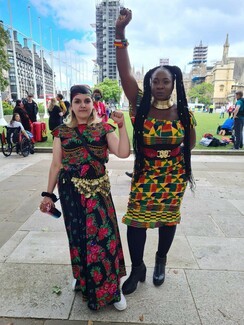 ‘Alliances where forged’: Marvina Newton from Black Lives Matter with Roma activist Denisa Bitu © Sherrie Smith