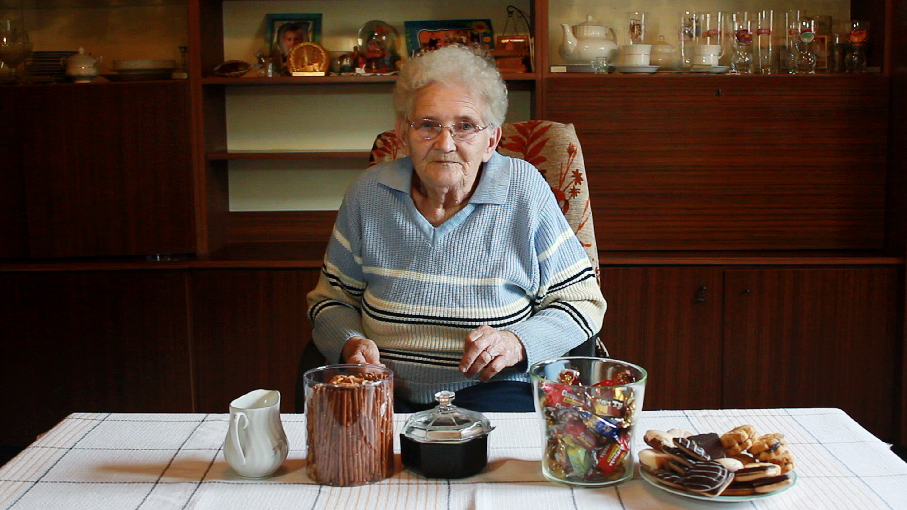 Old women being interviewed