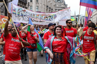 Travellers make history in the London Pride Parade