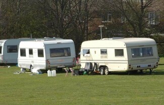 Travellers on unauthorised camp in Brighton