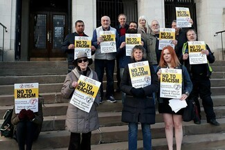 Anti racism campaigners. Picture from Chesterfield and North Derbyshire Stand up to Racism