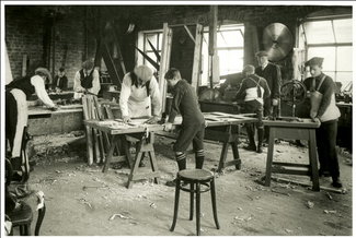 Boys work in a Quarriers workshop © Quarrier Homes