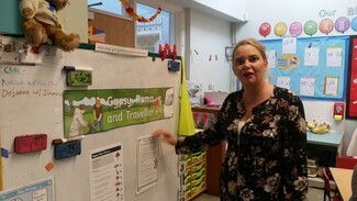 Cassie stood in classroom