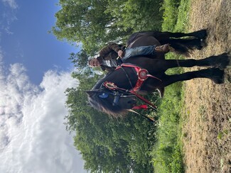 7 Lucifer and owner Carl when awarded Champion People's Choice 