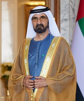Sheikh Mohammed, ruler of Dubai. Photograph by President.gov.ua, CC BY 4.0, https://commons.wikimedia.org/w/index.php?curid=101340865