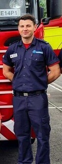 One of the ‘day jobs’ – Lawrence Ward at his fire station