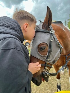 Alfie Buller with previous winning horse Harry Brown