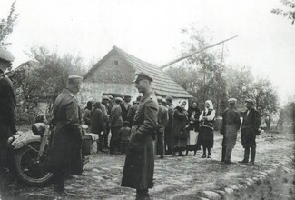 Romani families being rounded up by the German army in France