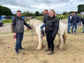 Rising Star winner Isla with her pony Polo and welfare vet Chloe