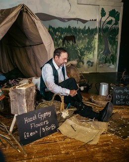 Forester Dave under his bender tent