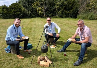 Wolvey Year 5 Teacher Sam Oakes, Head Teacher Matthew Parker and GRT Liaison Adviser for Warwickshire Police Martin-Rone Clarke. Photograph by Gemma Lees