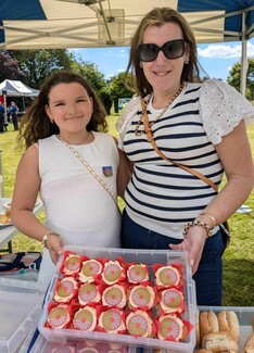 Dolce-Mae Smith and mother Abi provided the catering for the grand final event. Photograph by Gemma Lees