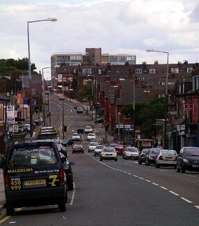 The main drag: Harehills Lane, Leeds. Photograph by Lynne Kirton, CC BY-SA 2.0, https://commons.wikimedia.org/w/index.php?curid=9153382
