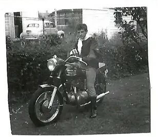 Bob Lovell on his Triumph, photo taken shortly before the accident